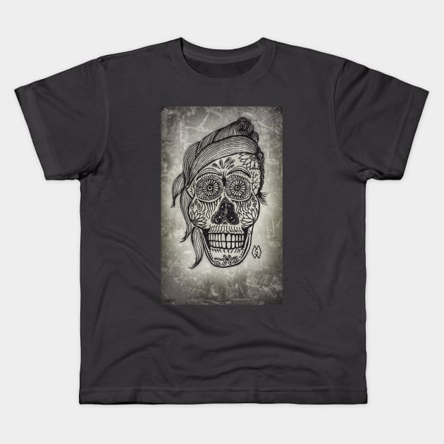 Grunge Skullman Kids T-Shirt by Matt Starr Fine Art